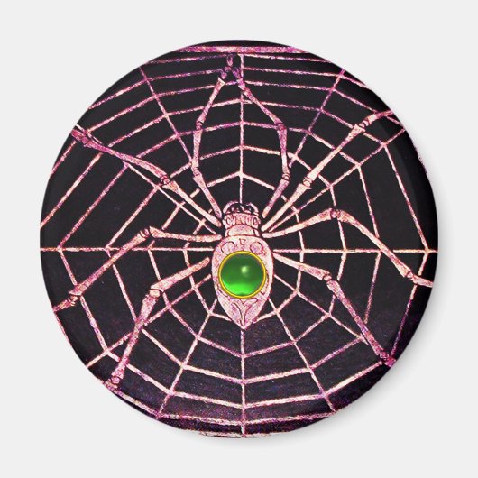 SPIDER EN WEB Green Emerald Black Magneet (Voorkant)
