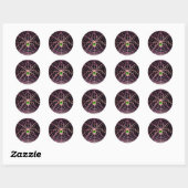 SPIDER EN WEB Green Emerald Black Ronde Sticker (Vel)