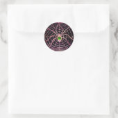 SPIDER EN WEB Green Emerald Black Ronde Sticker (Tas)