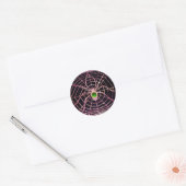 SPIDER EN WEB Green Emerald Black Ronde Sticker (Envelop)