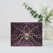 SPIDER en WEB Green Jade Black Briefkaart (Staand voorkant)