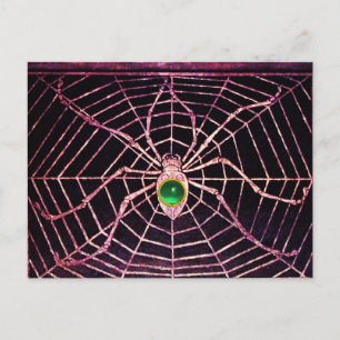 SPIDER en WEB Green Jade Black Briefkaart