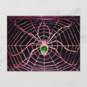 SPIDER en WEB Green Jade Black Briefkaart (Voorkant)