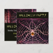 SPIDER EN WEB ORANJE AGATE BLACK HALLOWEEN PARTIJ KAART (Voorkant / Achterkant)