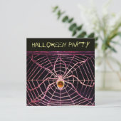 SPIDER EN WEB ORANJE AGATE BLACK HALLOWEEN PARTIJ KAART (Staand voorkant)