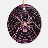 SPIDER EN WEB Paars Amethyst Black Keramisch Ornament (Links)