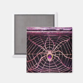 SPIDER EN WEB Paars Amethyst Black Magneet (Voorkant / Achterkant)