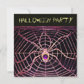 SPIDER EN WEB PAARSE AMETHYST ZWART HALLOWEEN PART KAART (Voorkant)