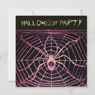 SPIDER EN WEB PAARSE AMETHYST ZWART HALLOWEEN PART KAART