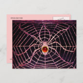 SPIDER en WEB Red Ruby Black Briefkaart (Voorkant / Achterkant)