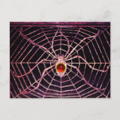 SPIDER en WEB Red Ruby Black Briefkaart (Voorkant)
