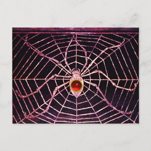 SPIDER en WEB Red Ruby Black Briefkaart (Voorkant)