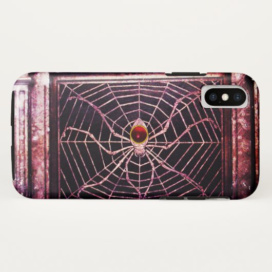 SPIDER en WEB Red Ruby Black Case-Mate iPhone Case (Achterkant (horizontaal))