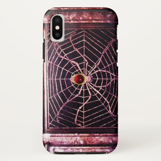 SPIDER en WEB Red Ruby Black Case-Mate iPhone Case (Achterkant)