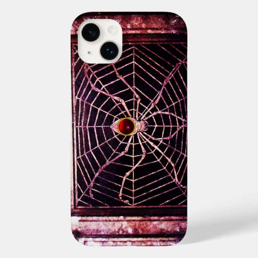 SPIDER en WEB Red Ruby Black Case-Mate iPhone Case (Achterkant)