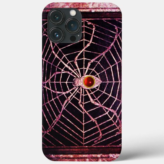 SPIDER en WEB Red Ruby Black Case-Mate iPhone Case (Achterkant)