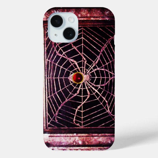 SPIDER en WEB Red Ruby Black Case-Mate iPhone Case (Achterkant)