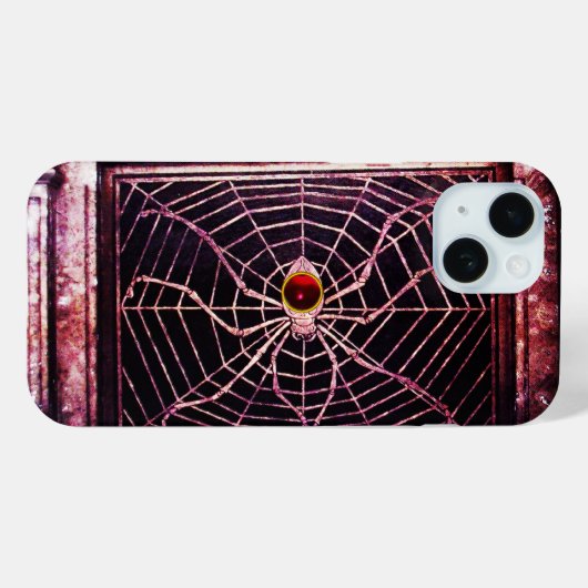 SPIDER en WEB Red Ruby Black Case-Mate iPhone Case (Achterkant (horizontaal))