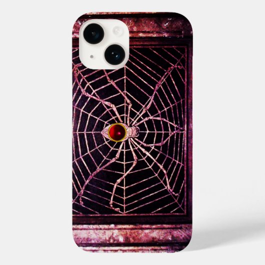 SPIDER en WEB Red Ruby Black Case-Mate iPhone Case (Achterkant)