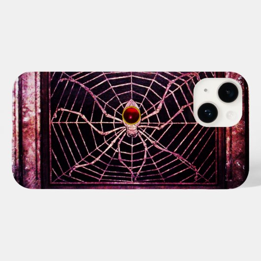 SPIDER en WEB Red Ruby Black Case-Mate iPhone Case (Achterkant (horizontaal))