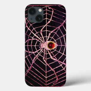 SPIDER en WEB Red Ruby Black iPhone 13 Hoesje