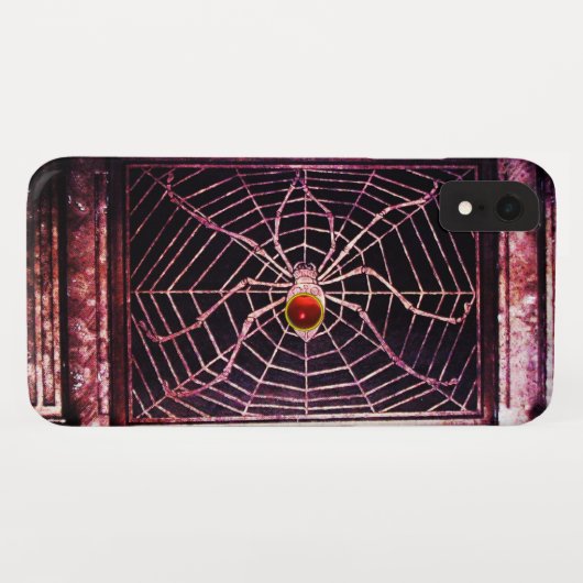 SPIDER en WEB Red Ruby Black Case-Mate iPhone Case (Achterkant (horizontaal))