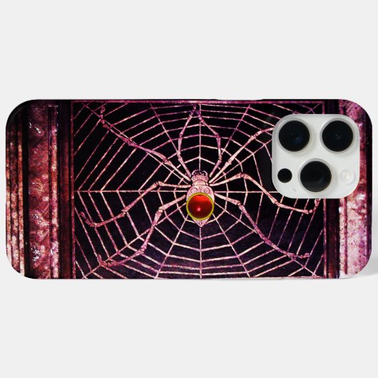SPIDER en WEB Red Ruby Black Case-Mate iPhone Case (Achterkant (horizontaal))