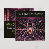 SPIDER EN WEB RED RUBY BLACK HALLOWEEN PARTIJ KAART (Voorkant / Achterkant)