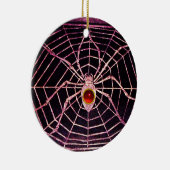 SPIDER en WEB Red Ruby Black Keramisch Ornament (Rechts)