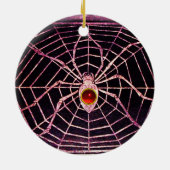 SPIDER en WEB Red Ruby Black Keramisch Ornament (Achterkant)