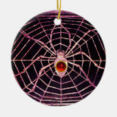 SPIDER en WEB Red Ruby Black Keramisch Ornament (Voorkant)