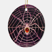 SPIDER en WEB Red Ruby Black Keramisch Ornament (Links)