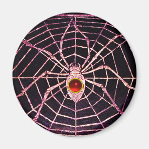 SPIDER en WEB Red Ruby Black Magneet