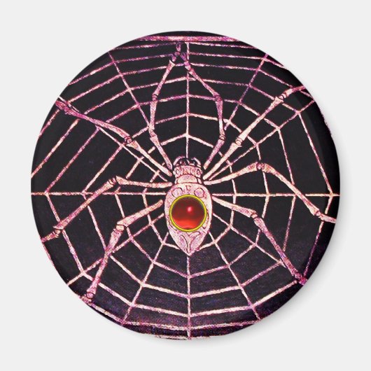 SPIDER en WEB Red Ruby Black Magneet (Voorkant)