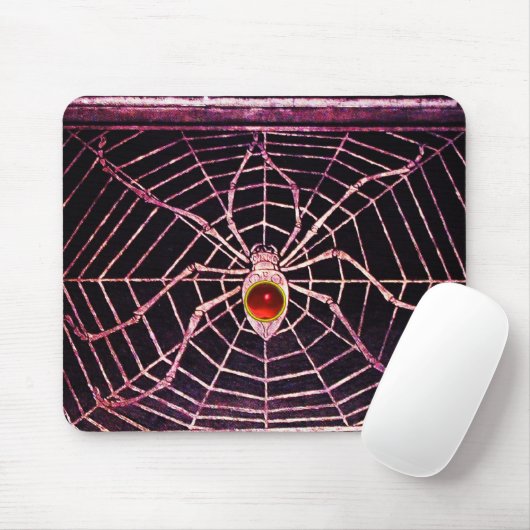 SPIDER en WEB Red Ruby Black Muismat (Met muis)
