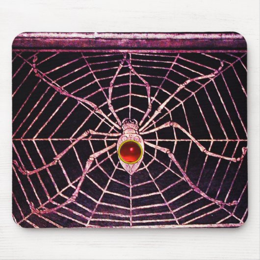 SPIDER en WEB Red Ruby Black Muismat (Voorkant)