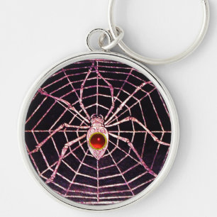 SPIDER en WEB Red Ruby Black Sleutelhanger