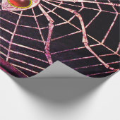 SPIDER en WEB Red Ruby Gemstone Black Cadeaupapier (Hoek)