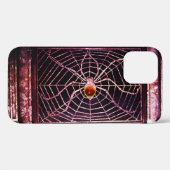 SPIDER en WEB Red Ruby Gemstone Black Case-Mate iPhone Case (Achterkant (horizontaal))