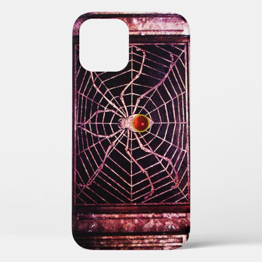 SPIDER en WEB Red Ruby Gemstone Black Case-Mate iPhone Case (Achterkant)