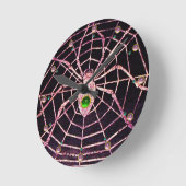 SPIDER EN WEB Red Ruby, Green Emerald Pareltjes Bl Ronde Klok (Hoek)