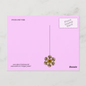 SPIDER EN WEB roze Fuchsia Amethyst Black Briefkaart (Achterkant)