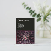 SPIDER en WEB Roze Fuchsia Paars Amethyst Black Visitekaartje (Staand voorkant)