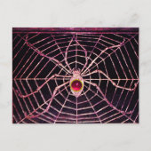 SPIDER en WEB Roze Fuchsia Ruby Black Briefkaart (Voorkant)