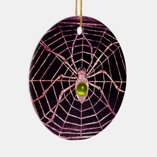 SPIDER en WEB Yellow Topaz Black Keramisch Ornament (Rechts)