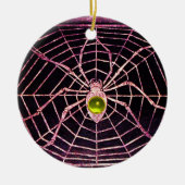 SPIDER en WEB Yellow Topaz Black Keramisch Ornament (Voorkant)