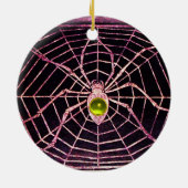SPIDER en WEB Yellow Topaz Black Keramisch Ornament (Achterkant)