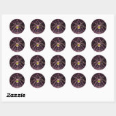 SPIDER en WEB Yellow Topaz Black Ronde Sticker (Vel)