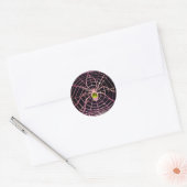 SPIDER en WEB Yellow Topaz Black Ronde Sticker (Envelop)
