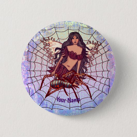 Spider Fairy pin Ronde Button 5,7 Cm (Voorkant)